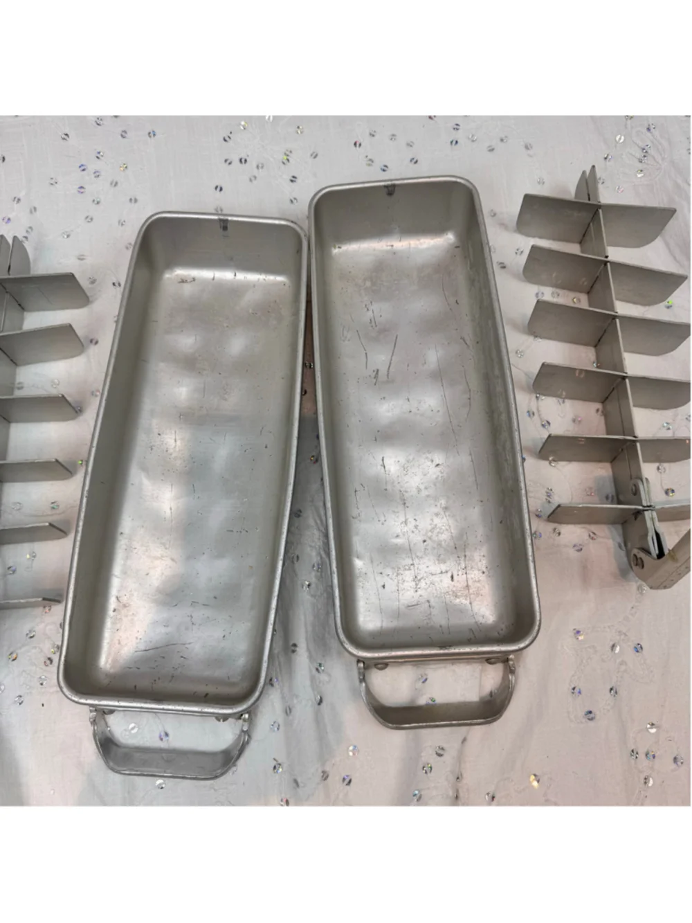 Vintage Frigidaire Quickube Ice Cube Trays Set of 2 | 1950s Aluminum Ice Trays